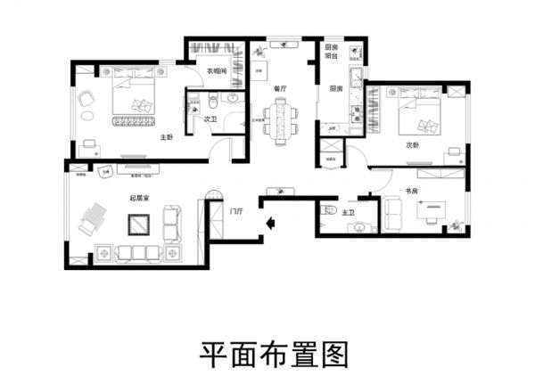 紫金新干线二期130平欧式风格案例赏析