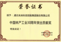 德尔汝继勇获中国林产工业三十年突出贡献奖及卓越人物奖
