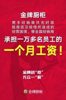 金牌厨柜：承担全国经销商万名员工一个月工资