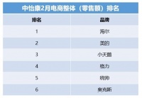 中怡康:头部家电品牌稳定,年轻品牌挺进第一阵营
