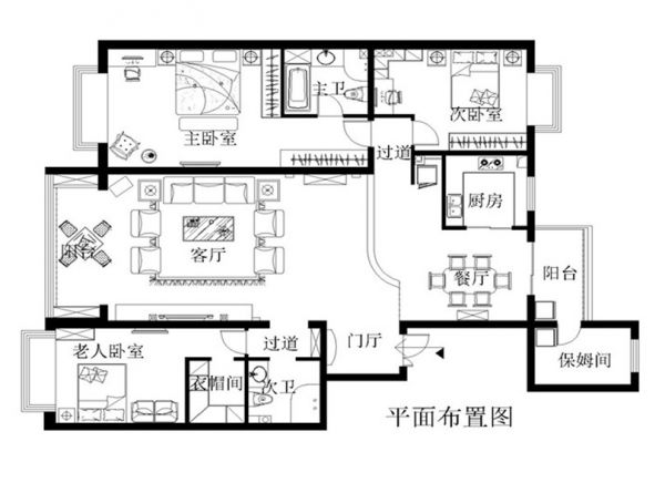 夏威夷水岸1号210平完美家装简欧风格效果图