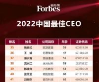 定制快讯|欧派家居姚良松入选福布斯2022中国最佳CEO榜