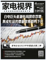 家电视界·第98期|家电企业2023半年报盘点第二弹:白电巨头能源布局营收双增;集成灶品类...